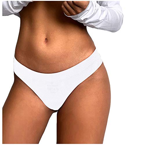 Genérico Bride Lencería Piezas Tangas 1 Impresión Lencería de cintura baja Mujeres Ropa interior Camisón Encaje Sexy, blanco, L