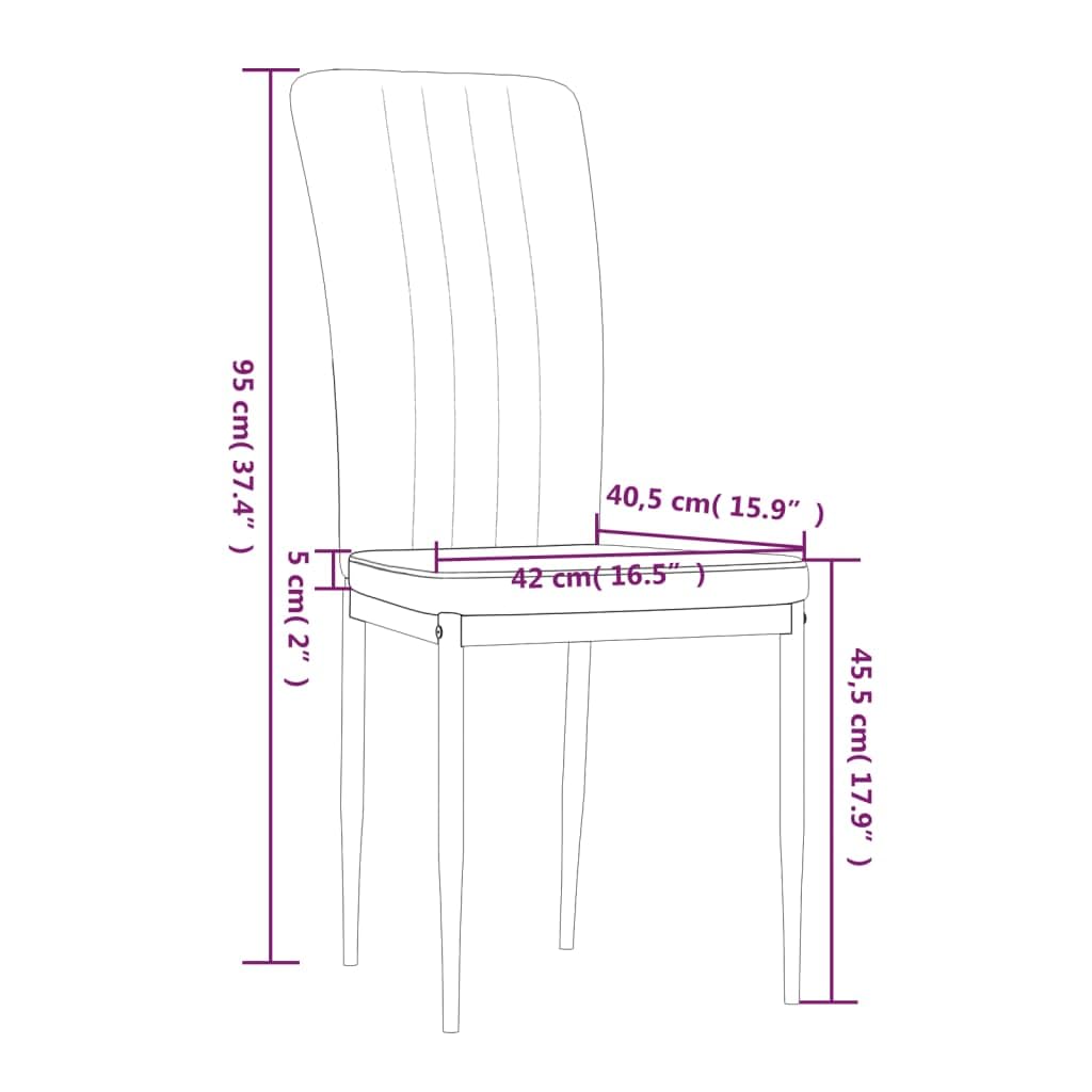Sedie da pranzo 2 pezzi con rivestimento in velluto, imbottitura e schienale - Sedie per tavolo da cucina dal design elegante e robusto telaio in ferro