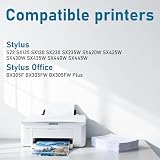 Tinnee Zestaw 10 wymiennych wkładów atramentowych do Epson T1281, T1282, T1283, T1284, T1285, kompatybilny z Epson SX235W SX130, SX125, SX422, 0 W SX42. 5 W SX430W, SX435W, SX435W, SX435W, SX435W,