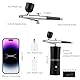 Portable Airbrush Set with Compressor, Wireless Airbrush Kit, Rechargeable Handheld Airbrush Gun for Nail Design, Make-Up, Cake Decoration, Model Colouring Tattoos (Black)