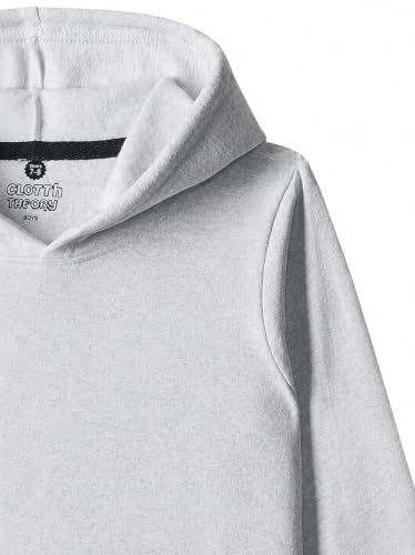 Image of Cloth Theory Girls Solid Cotton Fleece Hoodie | Soft Full Sleeve Hooded Sweatshirt with Kangaroo Pocket | Comfortable Casual Winter Wear for Girls | Stylish Everyday Pullover | 7-8 to 13-14 Years