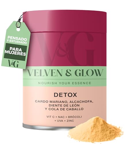 Cardo Mariano Alcachofa y Diente de Leon + Cola de Caballo Liver Detox Complex Drenante Apoyo Retencion Liquidos Abdomen y Piernas Mujer Higado Digestion 135g 1 Mes Polvo Sabor Naranja | Velven & Glow
