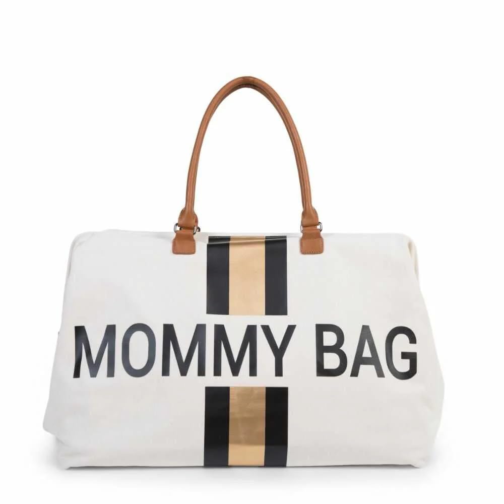 CHILDHOME, Mommy Bag, Borsa per il cambio, Maternità, Borsa da viaggio, Grande capacità, Fasciatoio, Tracolla regolabile, Compartimenti, Tasca isolata, Passaggio valigia, oro e nero
