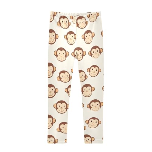 Cute Monkey Girls Leggings,Workout Leggings for Girls Toddler Athletic Legging Size for 3-10T