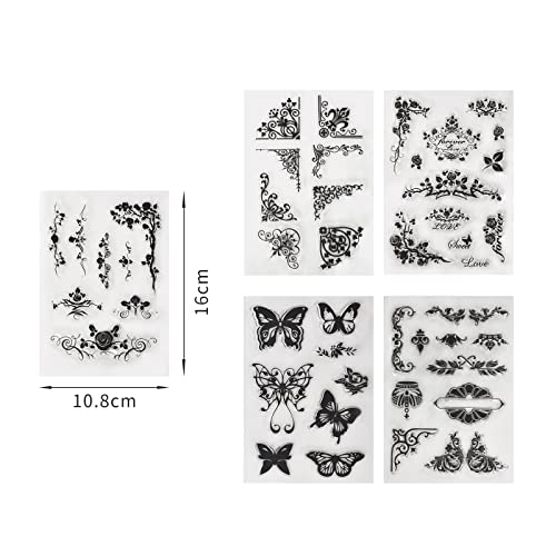 5 Pezzi Timbro in Silicone Trasparenti, Set