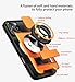 Pzwoxukhov Compatible with Oppo Reno 15 Pro 5G Case,Built-in Ring Stand and Folding Stand, Lens Protection Slider, Magnetic Protective case Orange