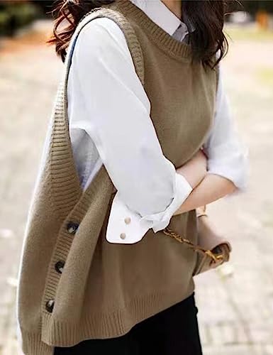 Image of Mingzhu Womens Sleeveless Round Neck Pullover Low Ribbed Knit Sweater Vest