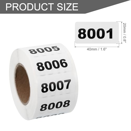 Autocollants numérotés 8001 à 9000 uxcell étanches pour rangement - 2