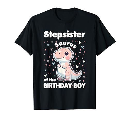 Stepsister Cute Pastel Dinosaur Matching Birthday Boy T-Shirt