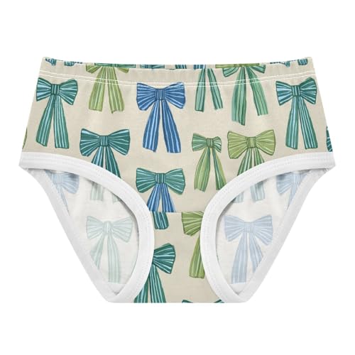 Wusikd Blue Green Bows Girls' Underwear Cotton Girls Briefs Soft Toddler Underwear 2T