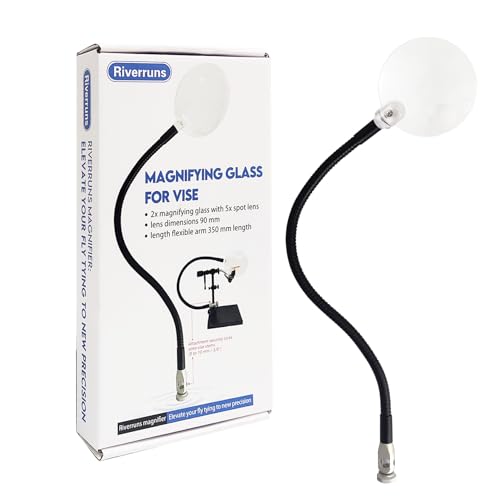 Riverruns Magnifying Glass for Vise 2X Magnification, Lens Dimensions 90mm?with 35 cm (13.76 in.) Flexible arm