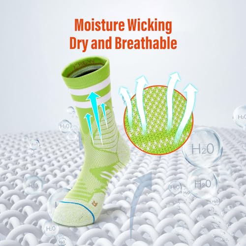 Image of TFO outdoor socks, comfortable and breathable sports socks, wear-resistant running socks and hiking socks 2202215, women's fluorescent green