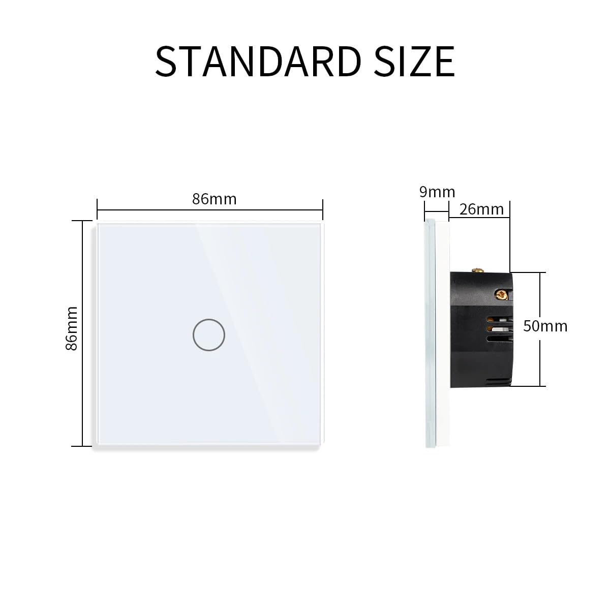 Interruptor Tactil Interruptor táctil de luz multicontrol 3 vías y 1 unidad con panel vidrio for mejoras del hogar(White)