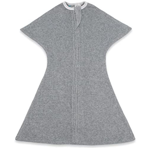 SleepingBaby Manta de forro polar con cremallera y cremallera para bebé con cremallera, cómoda bolsa de dormir para bebé (mediana de 6 a 12 meses | 8,2 a 11,7 kg, 73,7 a 83,8 cm, gris jaspeado)