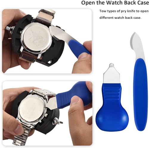 Image of EasyTime Watch Press Tool Set: 16PCs Watch Repair Kit with Operation Manual | for Case Back Open & Battery Replacement - Crystal Press with Case Opener for Size 18 to 50 mm