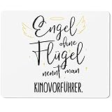 JUNIWORDS Mauspad Mousepad, Engel ohne Flügel nennt Man Kinovorführer (5169802)