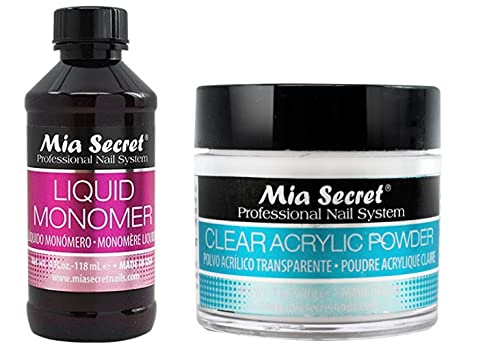 Mia Secret Liquid Monomer 4 oz and CLEAR Powder 1 oz