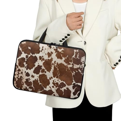 Funda para portátil con estampado de vaca marrón 17 pulg miniatura 3