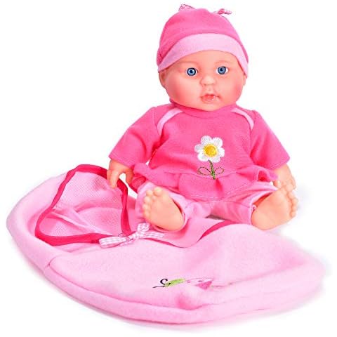 KandyToys 9" Baby Doll with Carry Bag Cover