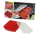 Ciieeo 6 rollos Molde de Silicona Resistente al Calor para Hacer Salchichas Caseras con Tapa Cavidades Reutilizables para Hornear y Preparar Alimentos para Bebés Diseño Color Aleatorio