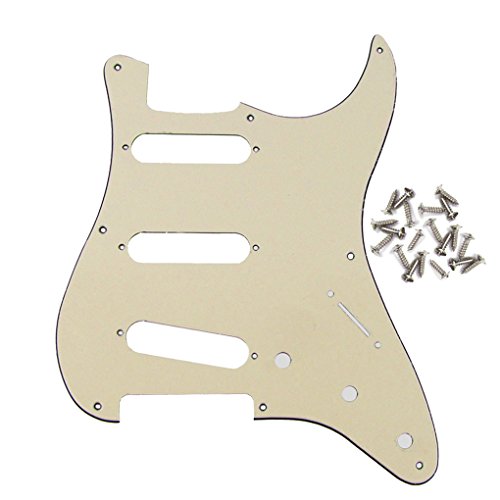 IKN 8 trous SSS Strat Pickguard guitare électrique Scratchplate avec vis pour Fender Vintage Style Stratocaster guitare… - Les Beatles, Paul McCartney, John Lennon, RIngo Starr, George Harrison IKN 8 trous SSS Strat Pickguard guitare électrique Scratchplate avec vis pour Fender Vintage Style Stratocaster guitare…
