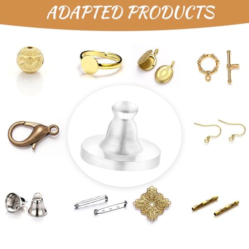 Miniatura 6 de Zuwijeq 200 Piezas Tuercas De Pendientes, Hebilla Para Pendientes, Transparente Silicona Cierres Pendientes Tapón Posterior De Pendiente De Seguridad, Hebilla De Conexión Para Pendientes