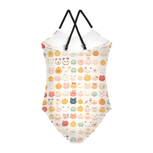 KLL Farm Animals Pattern Girls' 1-Piece Swimsuit Summer Swimming Suits with Adjustable Straps Quick-Dry2