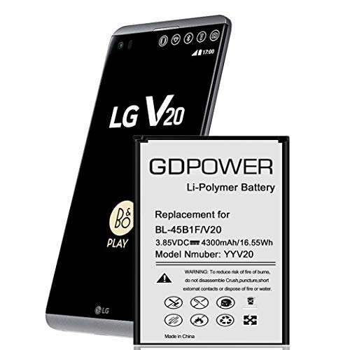 LG V20 Battery, 4300mAh High Capacity 0 Cycle Battery BL-44E1F Replacement for LG V20 H910 AT&T, H918 T-Mobile, VS995 Verizon, US996 US.Cellular, LS997 Sprint,V20 Spare Battery-3 Year Warranty