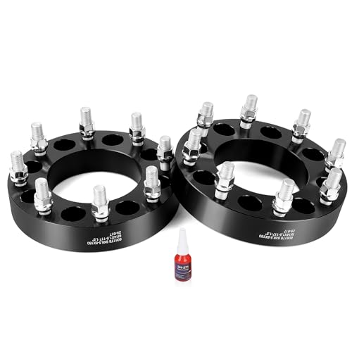 Richeer 8x6.5 to 8x180 Wheel Adapters for 1999-2010 Silverado Sierra 2500 3500 Yukon XL Savana 2 PCS 1.5 inch 8x165.1mm to 8x180mm Wheel Adapter with M14x1.5 Studs & 117mm Center Bore