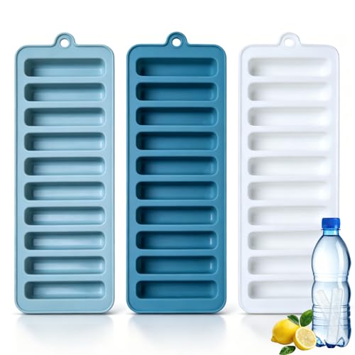 3-Pack 10-Cavity Slim Silicone Ice Stick Trays
