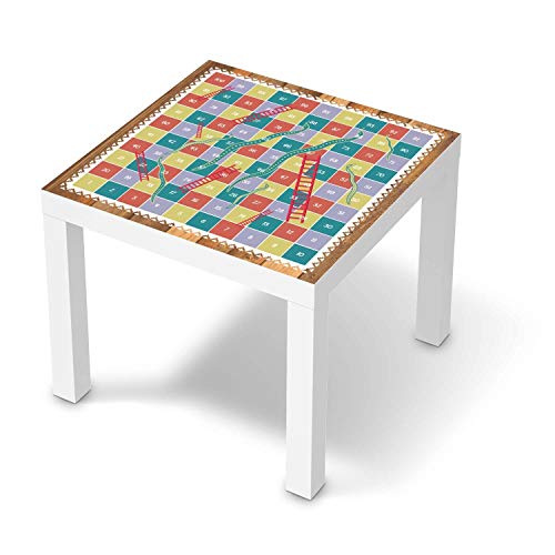Möbel Klebefolie für Kinder - passend für IKEA Lack Tisch 55x55 cm I Tolle Möbelsticker für Kinderzimmer Einrichtung I Design: Spieltisch Leiternspiel