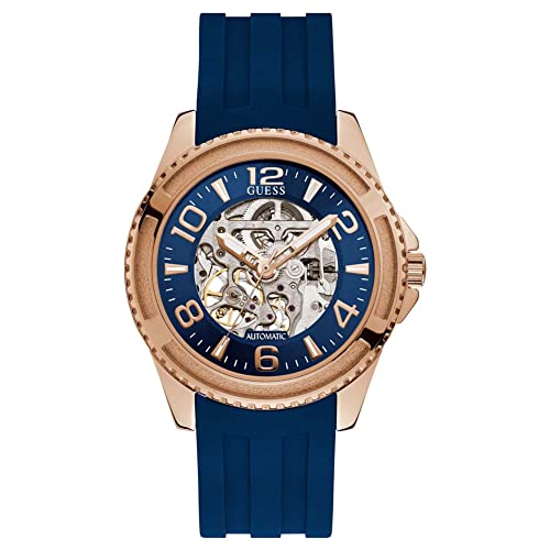 Guess Homme Uhr Analogique Automatique Mit Silicone Armband W1268G3