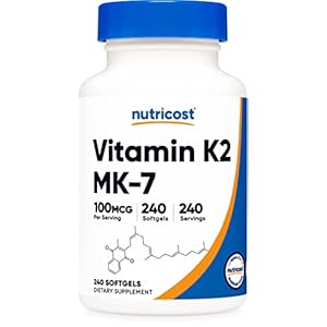 Nutricost Vitamin K2 MK-7 100 mcg, 240 Softgels – Gluten Free and Non-GMO MK7