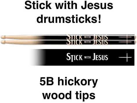 Stick with Jesus custom drumsticks. 5B wood tip hickory