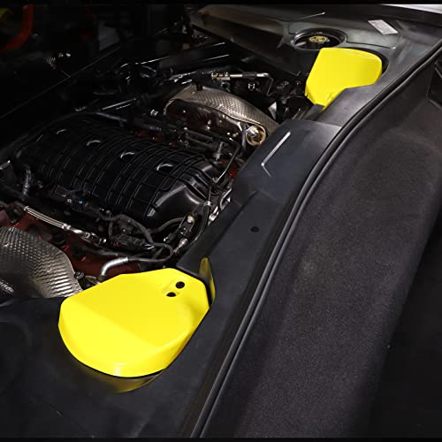 Image of TOYCIDFG Engine Bay Shock Protection Panel Cover Trim Compatible with Chevrolet C8 Corvette 2020-2023 Absorbing Tower Cover Caps (Yellow)