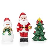 Christmas Aquarium Decorations 3PCS Resin Christmas Fish Tank Decorations Include Aquarium Christmas Tree & Snowman Christmas Figurines & Santa Claus for Christmas Fish Tank Supplies Table Decor