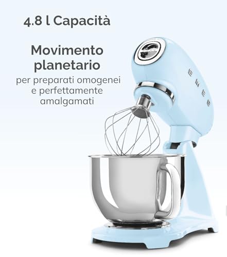 Smeg Impastatrice Full Color 50's Style – Nero LUCIDO – SMF03BLEU 1 Smeg Impastatrice Full Color 50's Style – Nero LUCIDO – SMF03BLEU