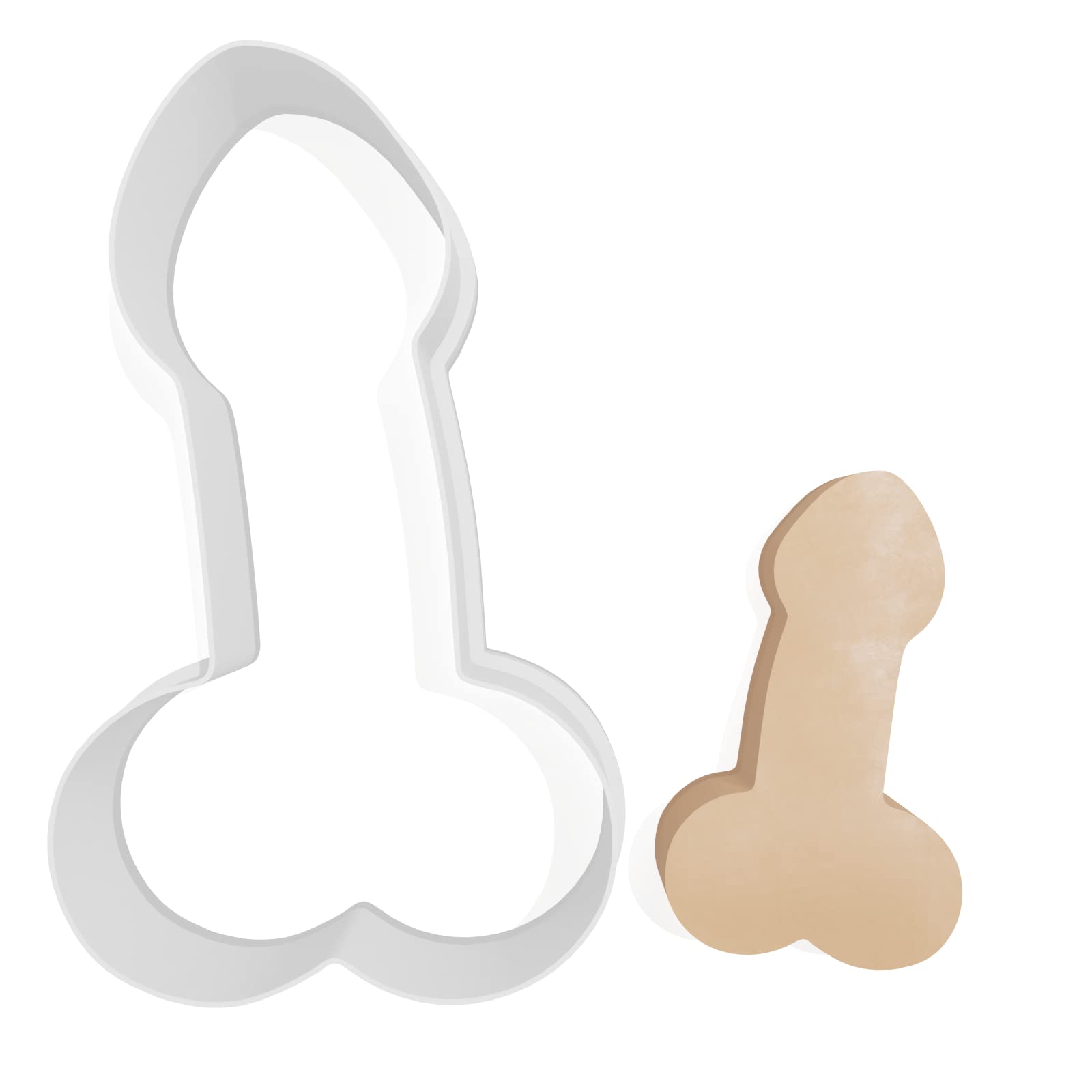 Penis Cookie Cutter - 3 Sizes, White, 7cm