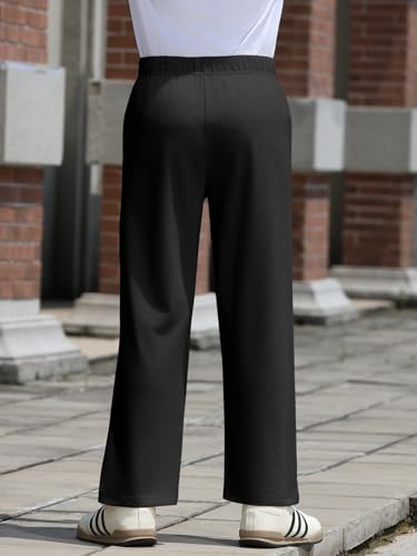 Haloumoning Toddler Boys Sweatpants Kids Straight Leg Joggers with Pockets Open Bottom for Sports Outdoors 3-10Y3