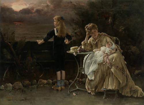 Cuadro pared lienzo de Alfred Emile Stevens, pintura decorativa de 60x90cm para el hogar