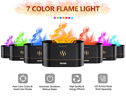 Gzvxuny Flame Essential Oil Diffuser, Upgrade 7 Colour Lights Aromatherapy Diffuser, Super Quiet Air Humidifier, Electric Aroma Diffuser, Waterless Auto-Off for Home Office Room, Black - Image 4