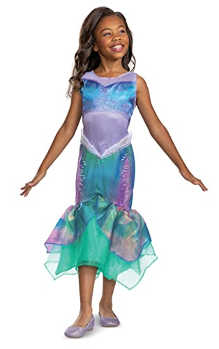 Disfraz de Ariel para niños, disfraz oficial de Disney La Sirenita, disfraz de acción en vivo, talla S (4 6x)