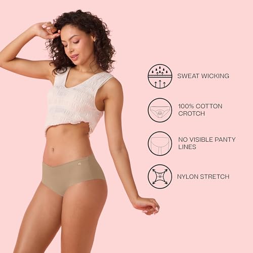 Image of Enamor Innovations Invisi, All Day Comfort, Mid Waist Hipster Panty for Women - No Visible Panty Lines, Sweat Wicking, Free Cut, Full Coverage - PH40