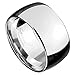 Produktbild Piersando Herren Ring Extra Breit Edelstahl Spiegel poliert Daumenring Männer Biker Rocker Massiv Herrenring Silber Größe 65 (20.7)