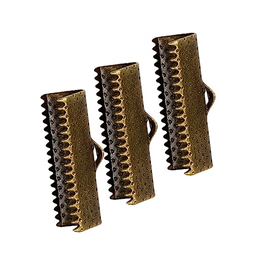 Operitacx 100pcs Metal Fastener Clasps 2.5cm Plated Ribbon Ends Jewelry Clasps for Bracelets Necklaces Random Color