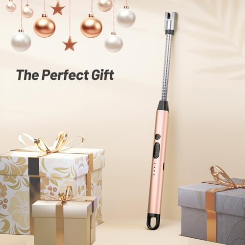 VEHHE Rechargeable 360° Flexible-Neck Arc Lighter (Rose Gold) — view 8