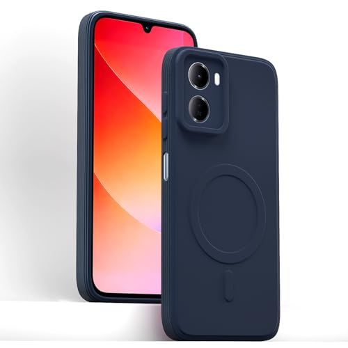 Image of Pikkme Back Cover for Redmi 15A 5G Soft Matte Silicone Mag-Safe Design (Mag-Safe Not Support) Camera Protection | Slim Fit Bumper Cover (Blue)