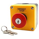 Heschen Red Sign Wetterfester Notausschalter Druckknopfschalter, 660V 10A, mit Box und Schlüssel