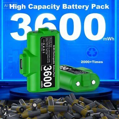 Image of DXKK Controllers Charger, Rechargeable Battery Only for Xbox One /Elite, 2 Pcak Controller Battery Pack for Xbox Series X /S Controllers with Controller Cover & USB-C Cable