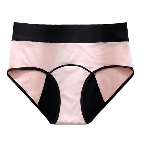 GJXWD Bragas Menstruales Mujer Moderado A Abundante de Talle Alto Cómoda Y Reutilizable Ideal para Reglas Abundantes Braguita de Regla de MujerPink,L